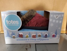 TOTES Women  s Sz Large 8/9 Cozy Slippers With Memory Foam