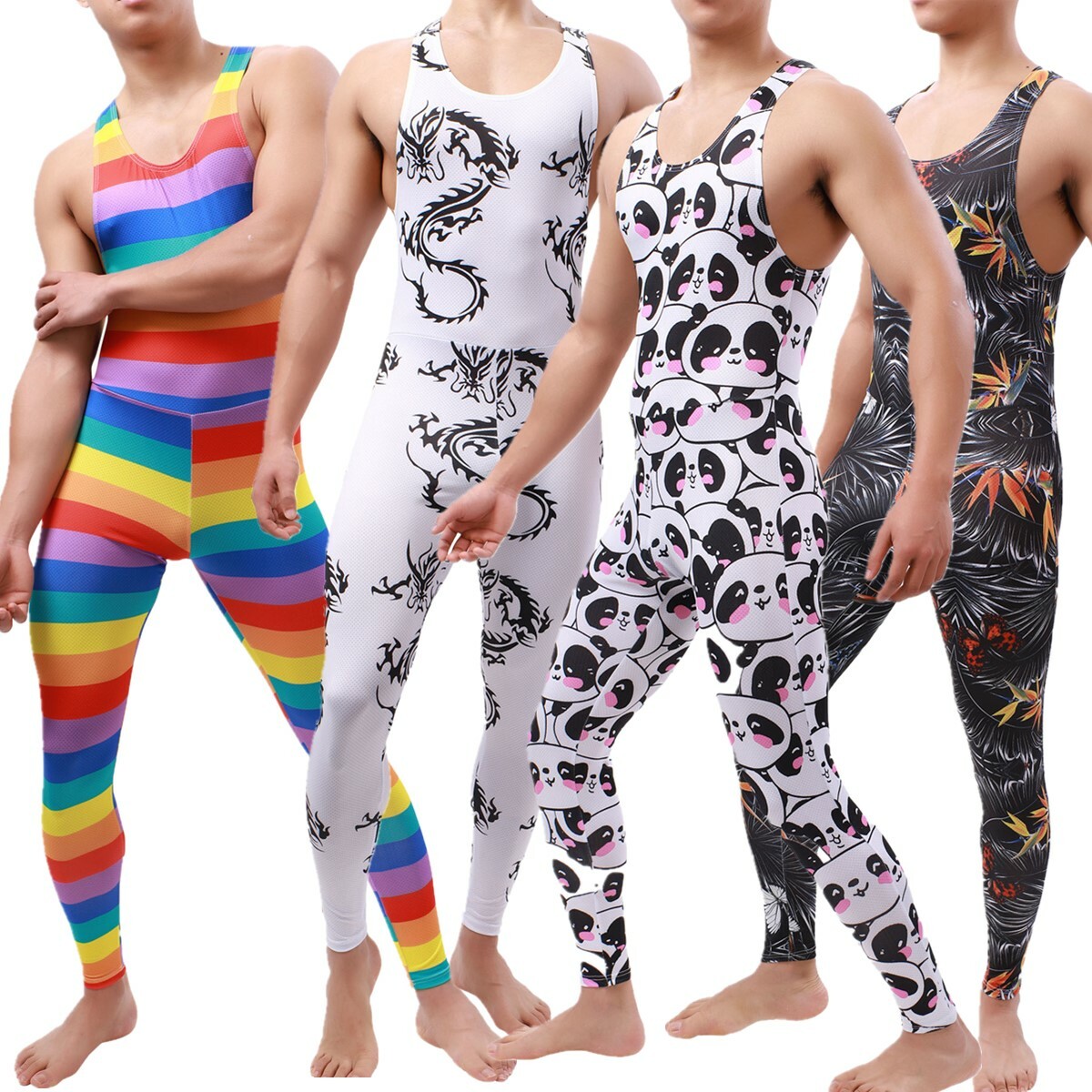 Leggings Men Rainbow Workout Leggings Mens Rainbow Jumpsuit Sexy