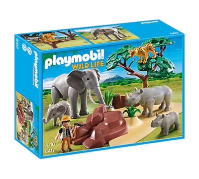 PLAYMOBIL 5417 WILDLIFE ANIMALS ELEPHANT RHINO CHEETAH AFRICAN