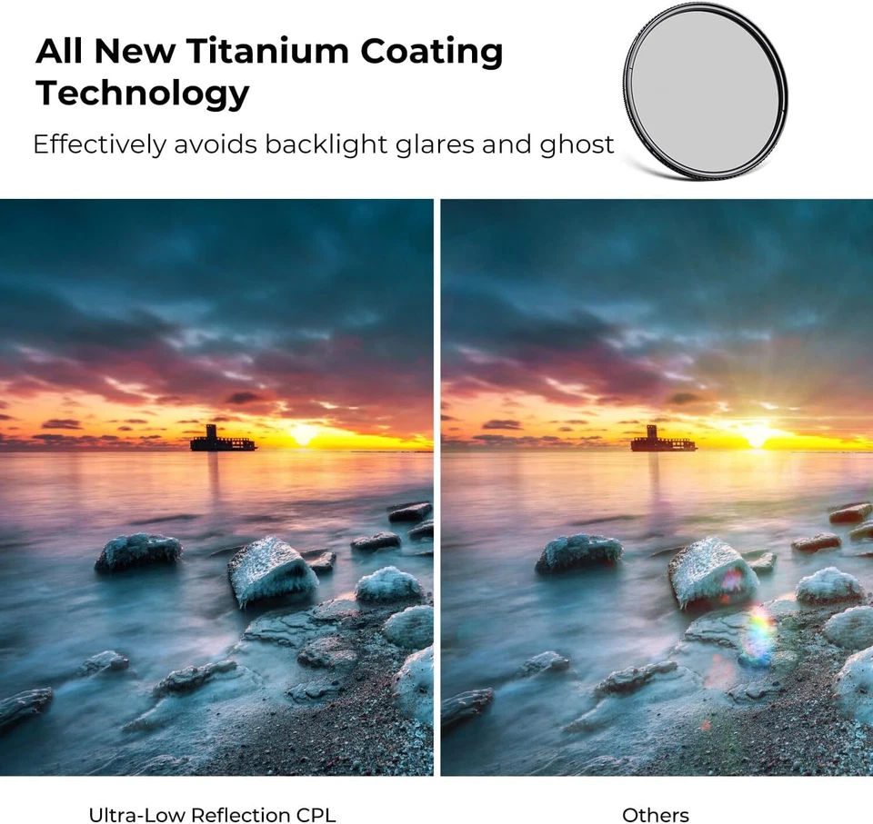 K&F Concept Ultra-Low Reflectivity CPL Filter Circular Polarizer 55/67/72/7782mm - Image 4 of 4