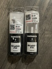 TWO - MAGNAVOX STABLE FIT EARPHONES WHITE NEW FREE SHIPPING