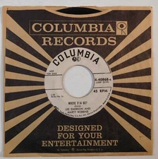 rockabilly bopper 45 LEE EMERSON MARTY ROBBINS Where D'ja Go COLUMBIA HEAR