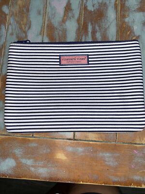 VINEYARD VINES Cosmetic Case Zip Top Makeup Bag Canvas