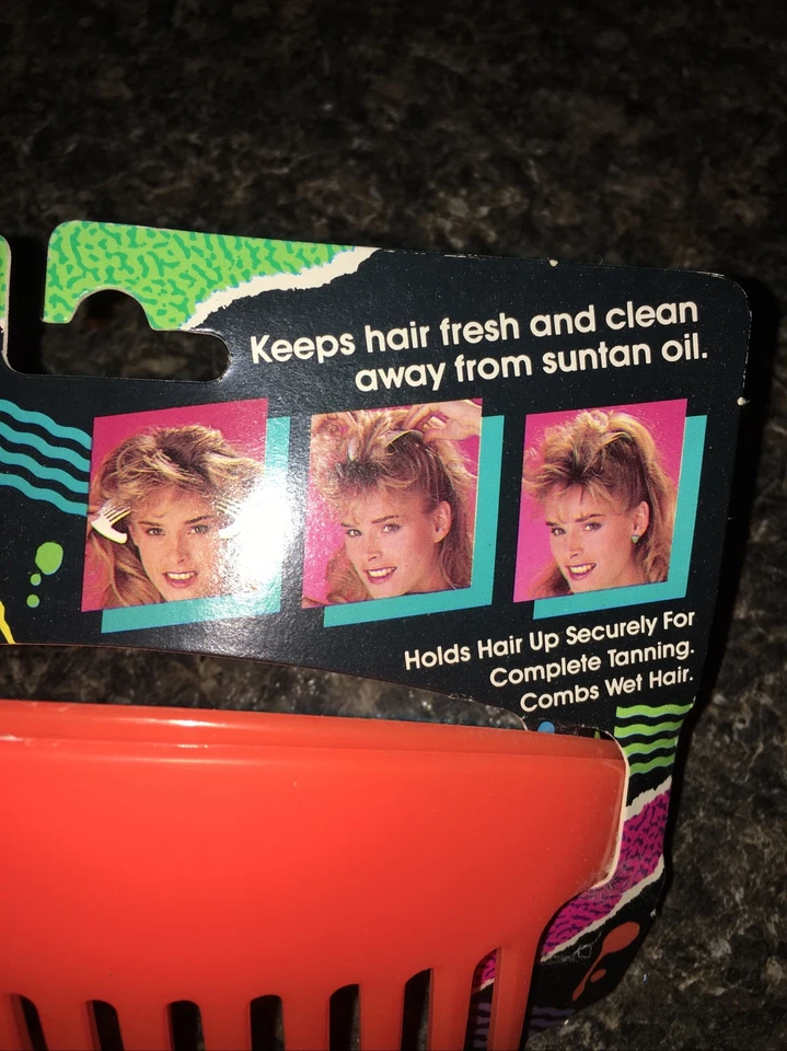 Vintage 1980’s Tzers Beach Combs Beach Orange Hair Combs New - Image 2 of 4