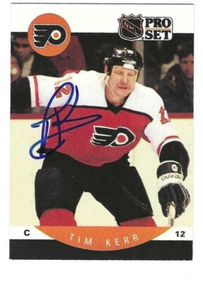 Autographed 1990-91 Pro Set #218 Tim Kerr Philadelphia Flyers Hockey ...