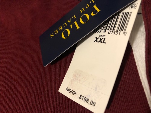 Polo Ralph Lauren uomo colorblock rugby manica lunga logo scarabocchiato taglia XXL NUOVA CON ETICHETTE $198 - Foto 5 di 15