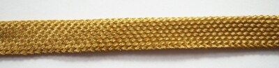 3 Yds.  Shiny Gold 1/2'' Soft  Poly Fold Over Braid F-66