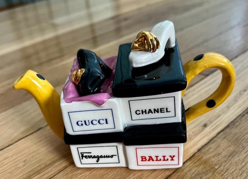 Sammlerstück Tony Carter Miniatur Keramik Schuhkarton Teekanne Made in England selten