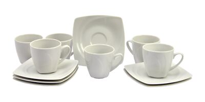 6er Set Kaffeetasse mit Untertasse Celebration weiß Kaffeetassen Tasse Porzellan