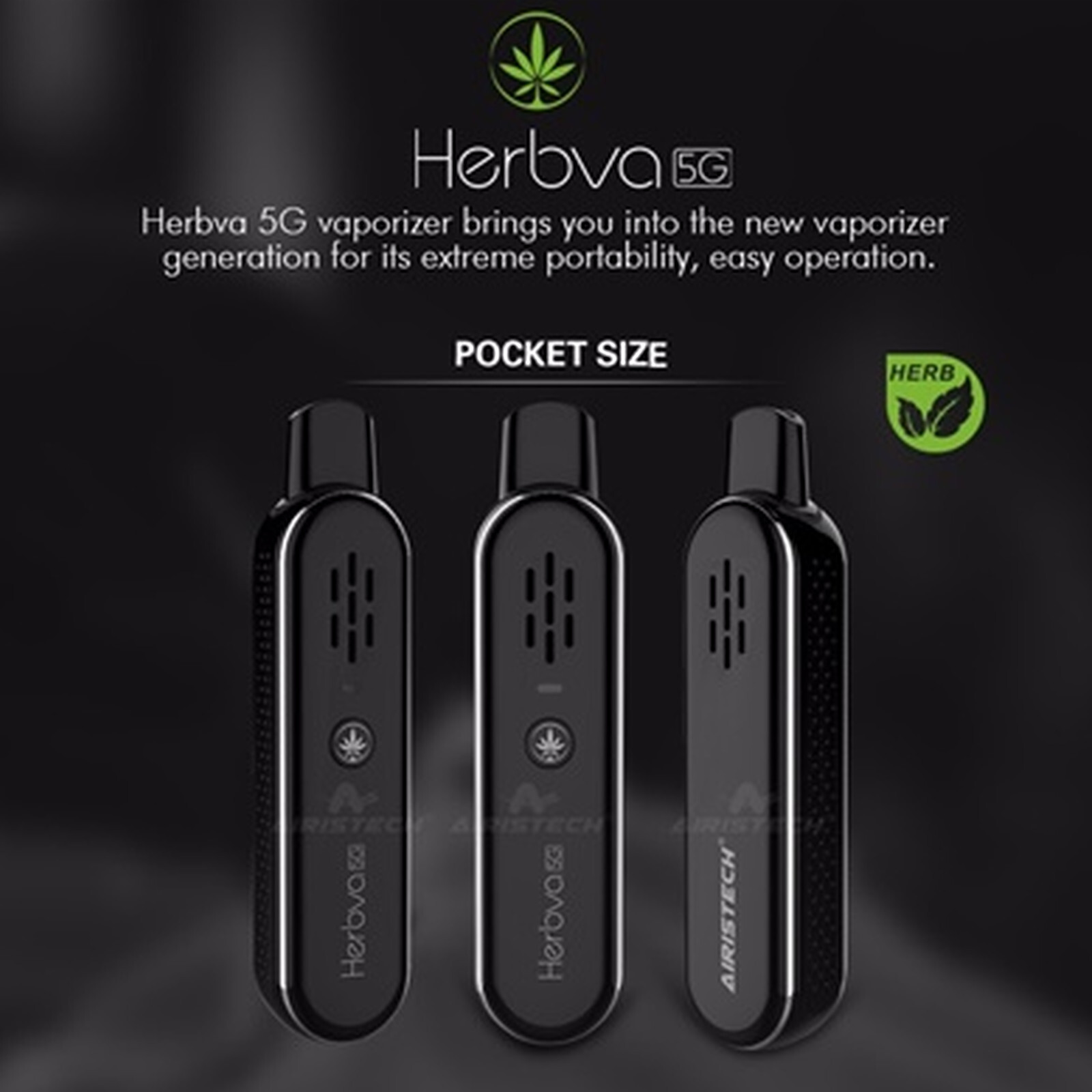 Airistech 5g Ultra Portable Dry Herb Vaporizer, 2xMouthpiece *FREE HERB