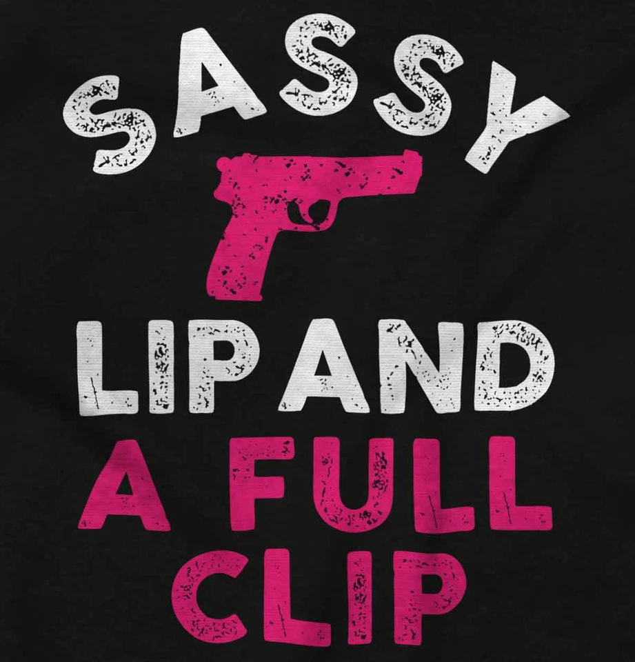 Camiseta Camiseta Funny Pro Guns Sassy Lip and A Full Clip Mujer Gráfica Cuello Redondo Foto 2 de 4