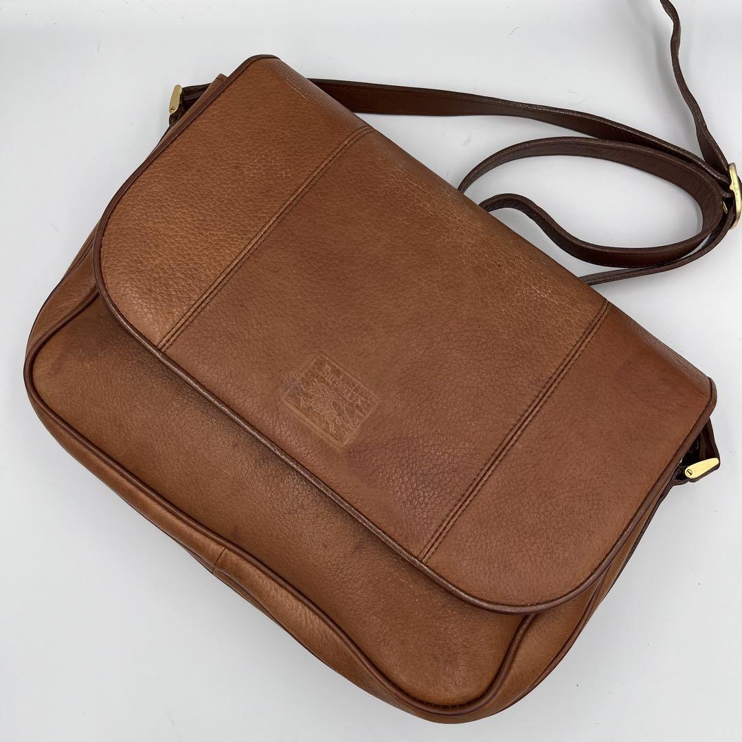 Burberry Shoulder Bag Nova Check Leather Brown Authentic F1205378