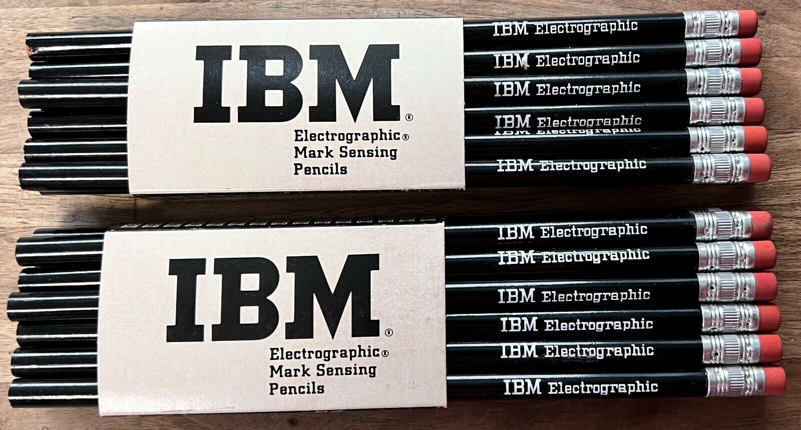  Vtg IBM Electrographic Mark Sensing Electric Test 2 Sleeves 12 Each 24 Pencils