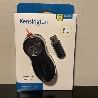 Brand New In Box Kensington Wireless Presenter w/Red Laser (K33374USB)