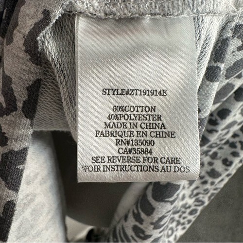 Felpa tunica Z SUPPLY donna nuova con etichetta Weekender manica lunga grigio leopardato taglia XS - Foto 10 di 12