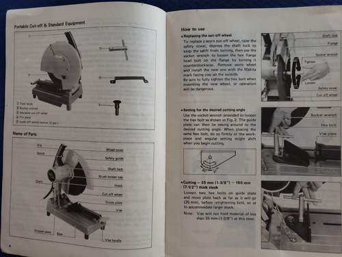 Makita Portable Cut-Off Model 2414 Instruction Manual - 1983 C - Picture 2 of 4
