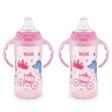 NUK Learner Cup, 10 oz, 8 Months, 2 10 Ounces Pack of 2 , Pink Kingdom