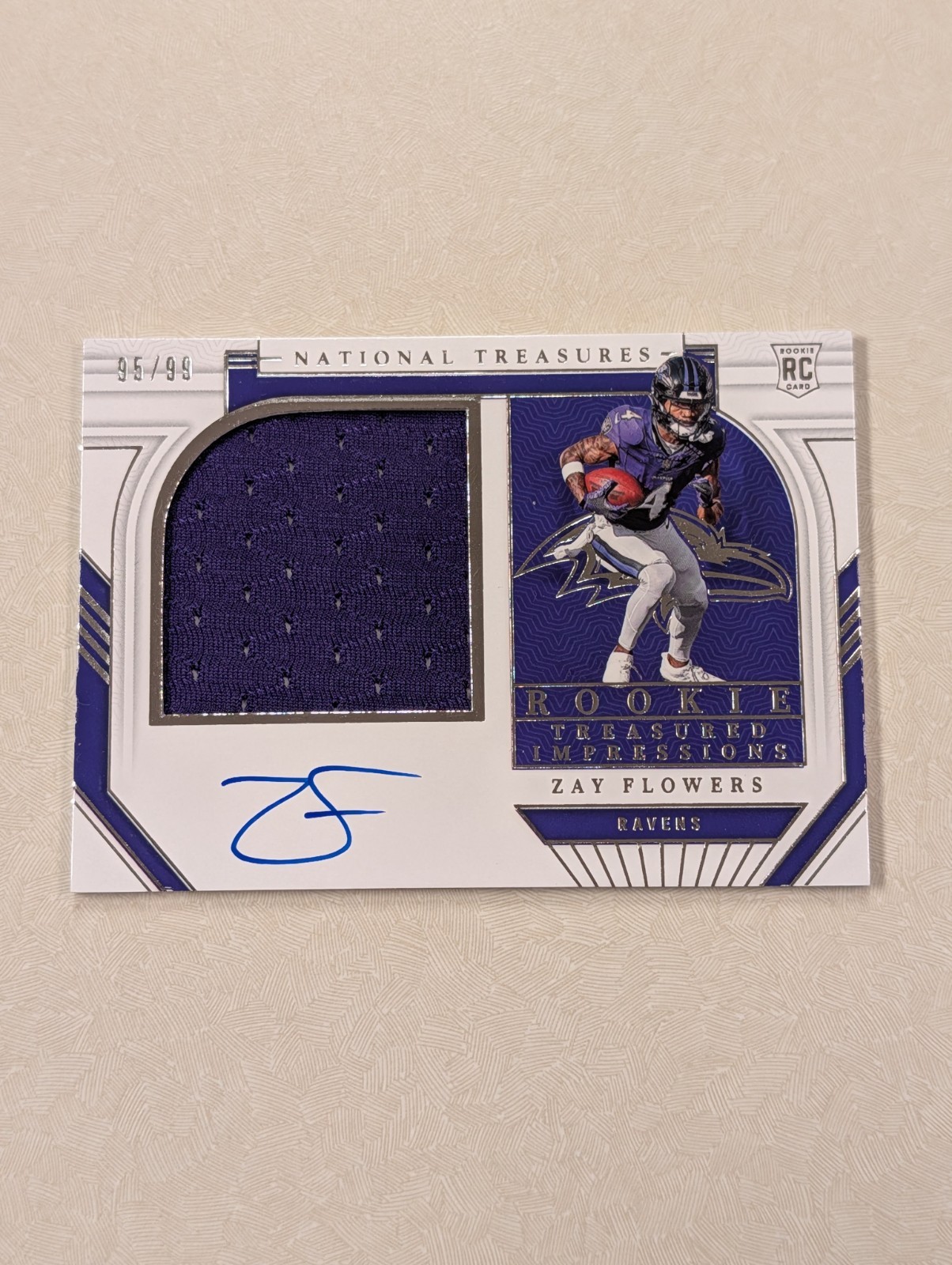 2023 National Treasures Treasured Impressions Zay Flowers Auto RPA /99 Rookie RC