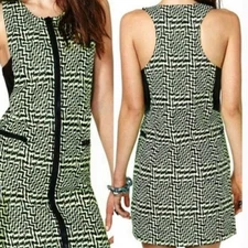Nasty Gal Get A Clue Neon/Black Full ZIP Dress Size XXS