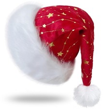 Christmas Hat Santa Hat for Adult Comfort Xmas Hat Unisex Christmas New Year ...