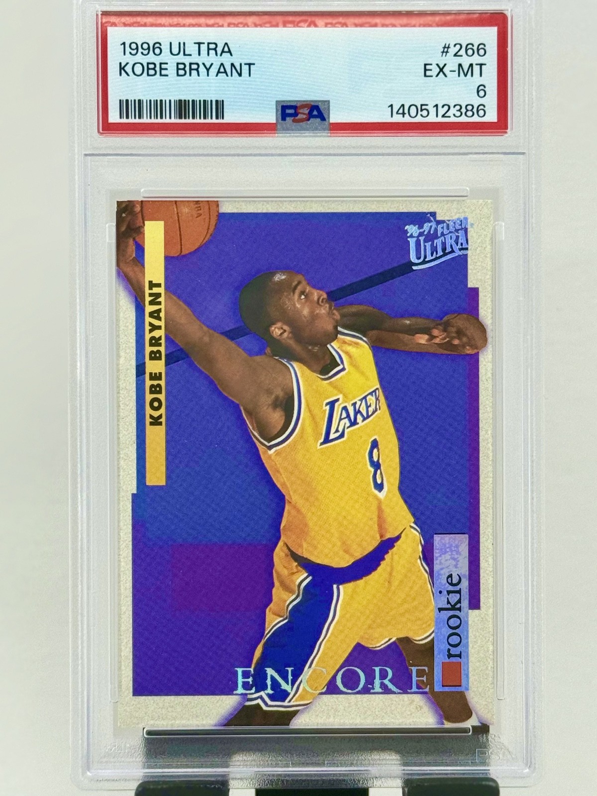 1996-97 Fleer Ultra - Encore Rookie Kobe Bryant #266 (RC) PSA view 1