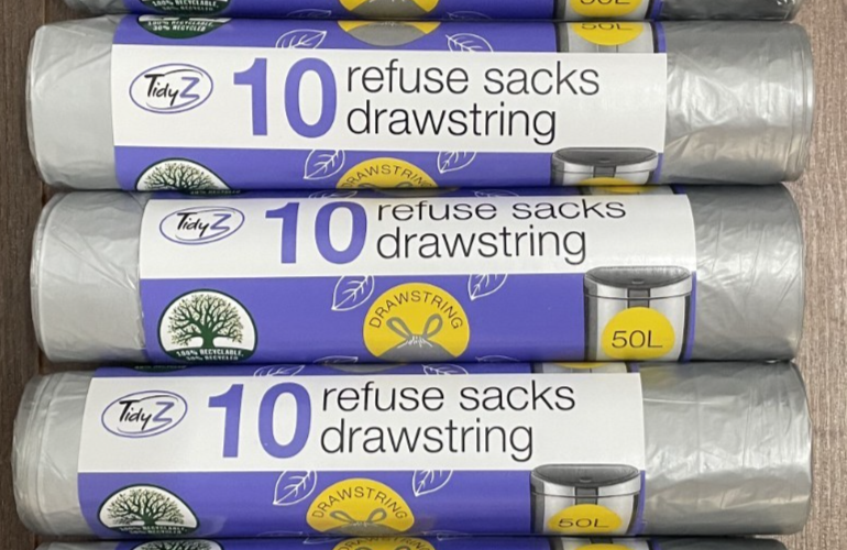 TidyZ 3 pack - 30 extra strong  Drawstring Refuse Sacks 50L / silver / Free P&P view 2