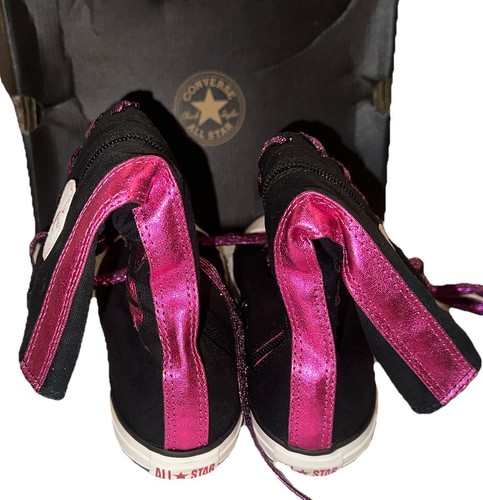 Converse All Star Chuck Taylor High Top Black Raspberry Sneakers Euc Size US 4 - Picture 3 of 13