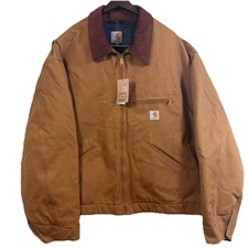 Carhartt Detroit Jacket 4XL J001BRN Brown Duck Blanket Lined Made in USA NWT