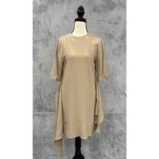 ASOS Batwing Linen Blend Lagenlook Tie Side Tunic Dress Women's XS NWT Oat Beige