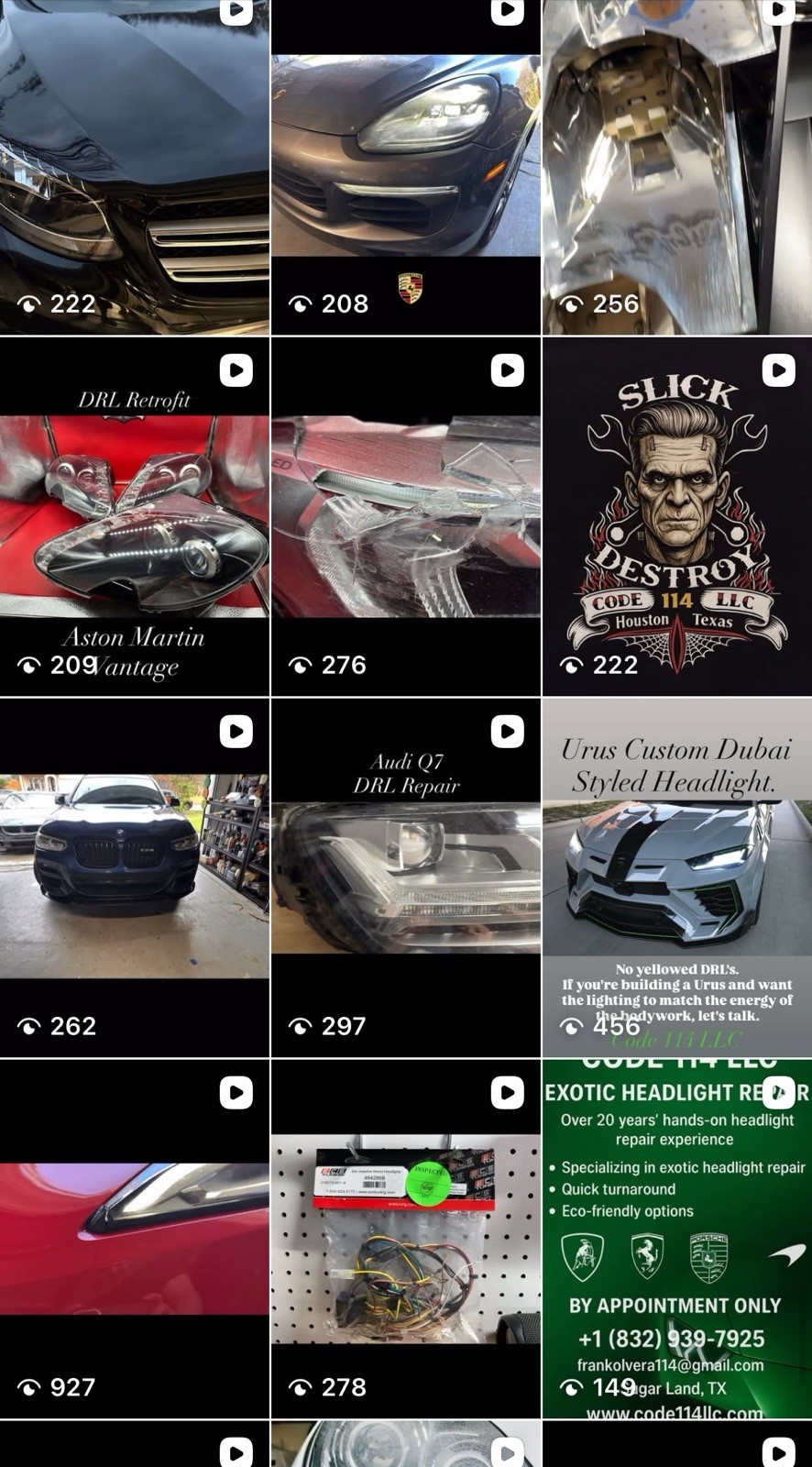 2018 2019 2020 2021 2022 2023 2024 Lamborghini Urus Headlight DRL Repair Service