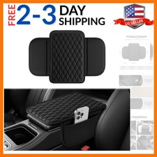 Car Center Console Cover Upgraded Leather Car Armrest Cushion With 2 Storage...