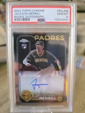 Jackson Merrill 2024 Topps Chrome - Rookie Autographs #RA-JME PSA 10🔥🔥🔥