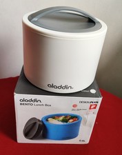 Aladdin Bento Lunch Box 0.6L White- 10-01134-004 Design Plus With Lid & Storage 