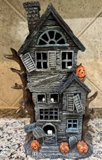 At Home Halloween Spooky Light-Up Haunted House Figurine 15  Tall