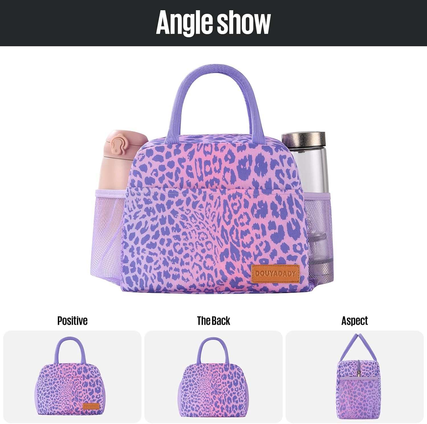 Lunch Bag Women/Men Box (purple leopard) Purple Leopard 