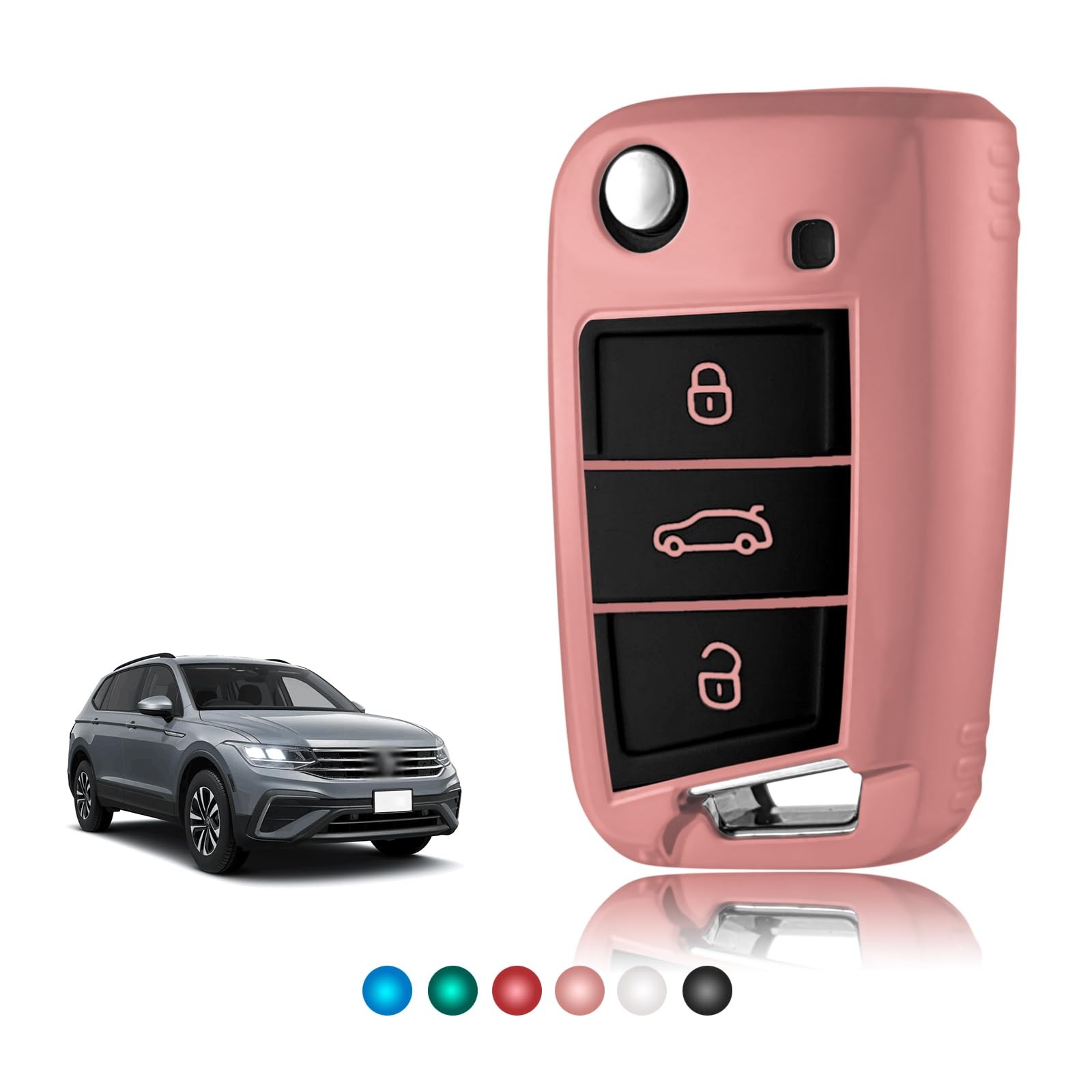 Coque clé TPU brillant pour Golf 7 protection Volkswagen noire