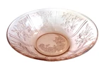 VTG Federal Glass Serving Bowl Sharon Cabbage Rose Pink Depression Large 10" EUC