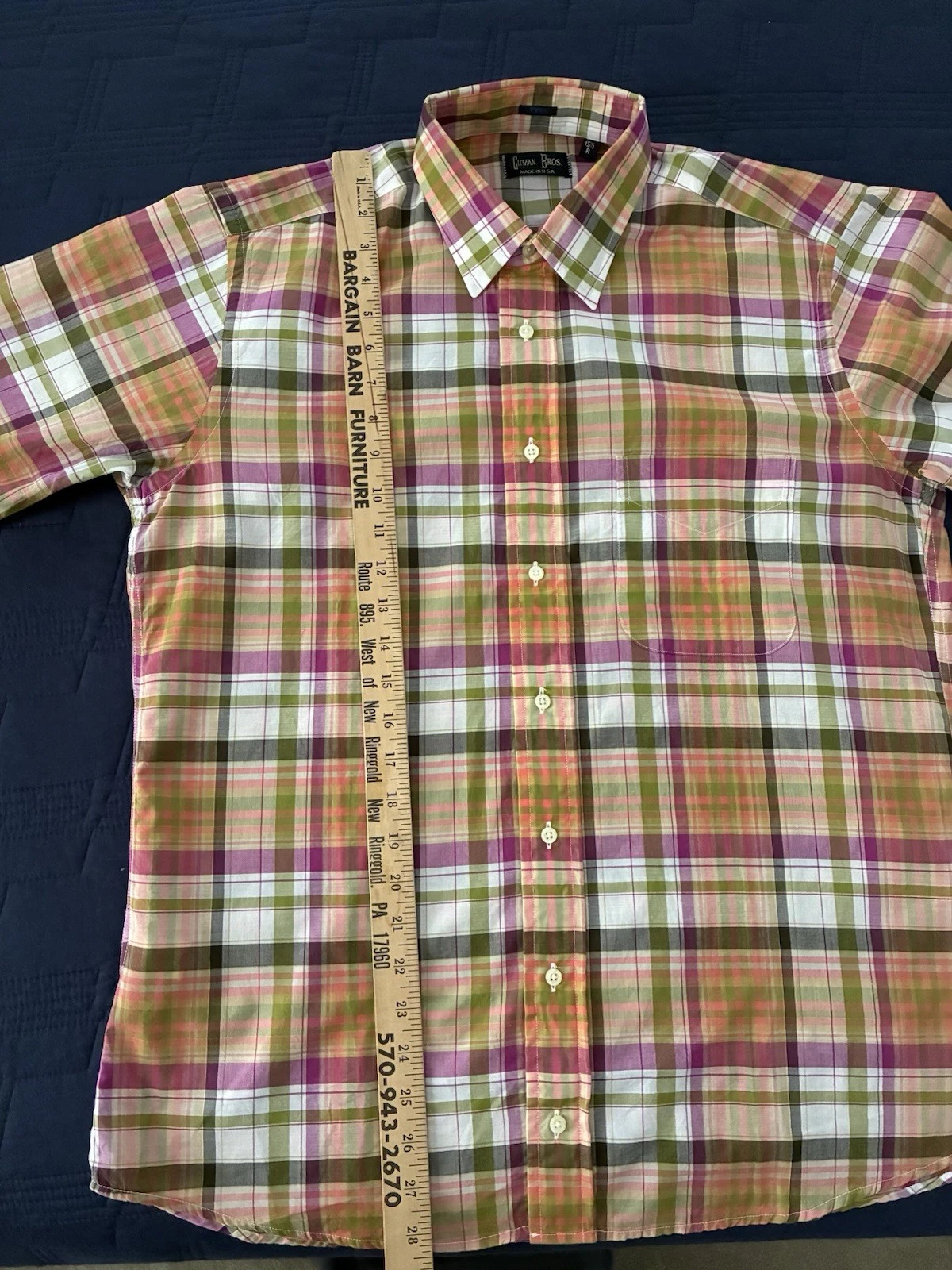 NWOT Gitman Bros Men’s Plaid Shirt Size 15.5R Multicolor Made In USA - product detail image 8