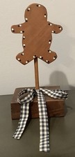 Gingerbread Man Table Decoration 9  Tall Rustic Charming Christmas Wood