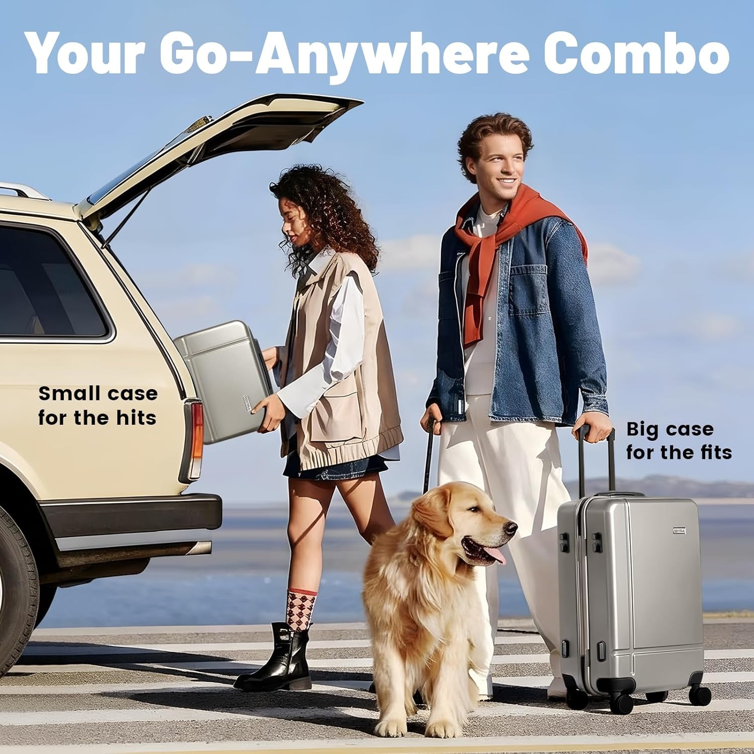 Gold 2-Piece Carry-On Luggage Set with TSA Lock & 360&deg; Spinner Wheels