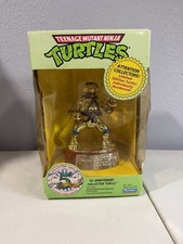 TMNT Ninja Turtles 5th Anniversary Collector Turtle Gold Leonardo Playmates New