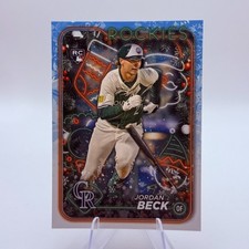 Jordan Beck 2024 Topps Holiday #H64 Rookie Colorado Rockies Card MLB Baseball . rookie card picture