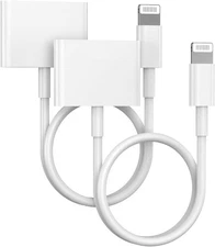 Lightning to 30 Pin Adapter, Apple MFi Certified 2 Pack 8 2 Pack, White