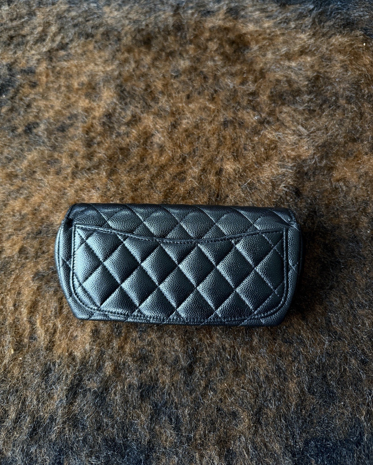 CHANEL Quilted Caviar Sunglasses Case with Chain image 3