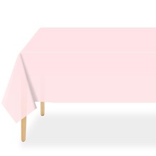Pink Plastic Table Cloth Disposable 2 Pack, 54 x 108 Inch Tablecloths for Val...