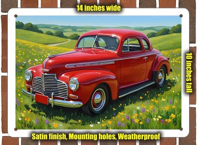 Metal Sign - 1940 Chevrolet 2 Oil Painting - 14x10