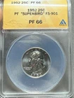 1952 Anacs PR 66 Washington Quarter Dollar Superbird Variety FS-901 Proof
