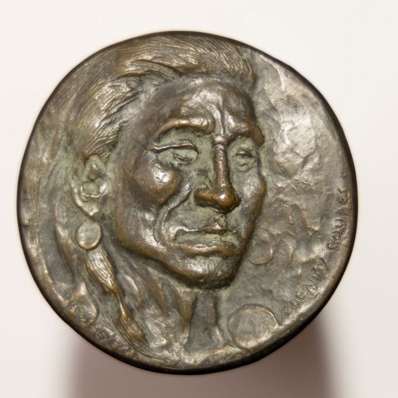 Rare Eddie Basha Joe Beeler - 3 1/2" Bronze Medallion -  1994 "Plenty Coups"
