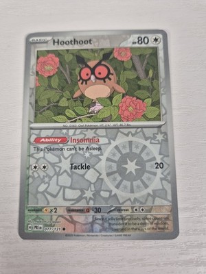 Hoothoot 077/131 - Prismatic Evolutions - Reverse Holo Pokemon TCG - NM