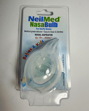 NeilMed NasaBulb Nasal Aspirator for Babies Kids, Clear Silicone